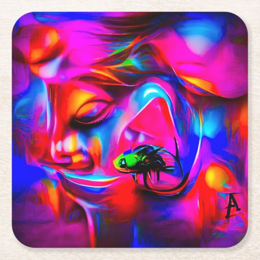 聴覚2 スクエアペーパーコースター (正面)