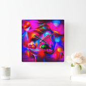 聴覚2 スクエア壁時計 (ホーム)