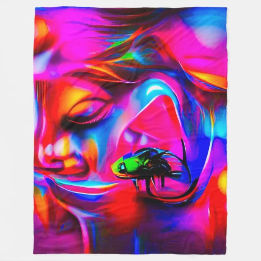 聴覚2 フリースブランケット (正面)