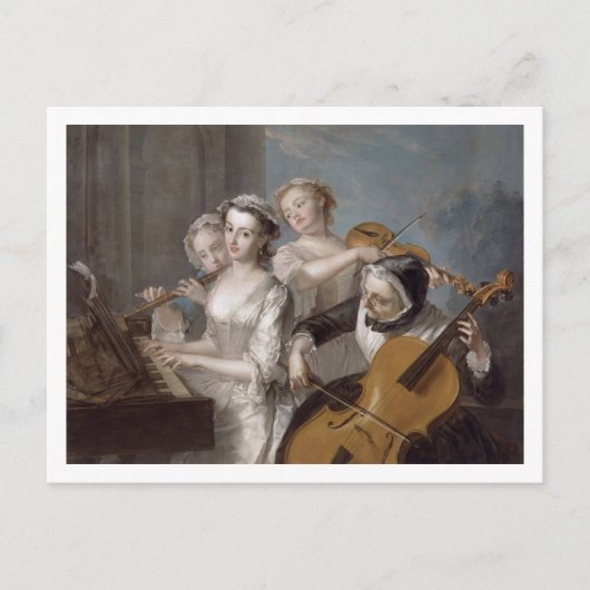 聴覚c.1744-7 (キャンバス油) ポストカード (正面)