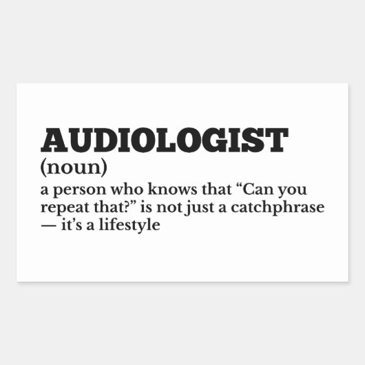 聴診医おもしろい定義ステッカー 長方形シール (正面)
