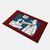 聴診器おもしろいを持つ医師 ドアマット (アングル)