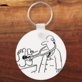 聴診器おもしろい検査足付き医師。 キーホルダー (正面)