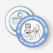 聴診器おもしろい検査足付き医師。 栓抜き (正面)