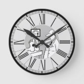 聴診器おもしろい検査足。 ラウンド壁時計 (正面)