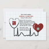 聴診器およびハートの卒業の招待状 招待状 (正面)