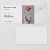 聴診器およびハートの名刺のテンプレート 名刺 (正面/裏面)