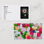 聴診器および丸薬 名刺 (正面/裏面)