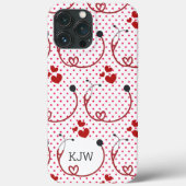 聴診器とハートモノグラム Case-Mate iPhoneケース (裏面)