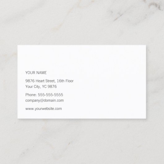 聴診器とハート名刺テンプレート 名刺 (裏面)