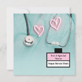 聴診器とユニフォームハッピーナース週 シーズンカード (正面)