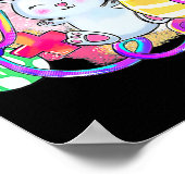 聴診器と復活卵を持つイースターバニー ポスター (角)