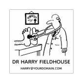 聴診器と患者を持つ医師 ラバースタンプ (インプリント)