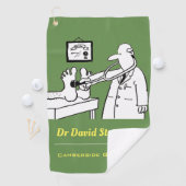 聴診器と緑の背景を持つ医師 ゴルフタオル (インサイチュ)