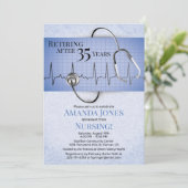 聴診器とECGを駆使した看護師の引退パーティーへのご招待 招待状 (スタンド正面)