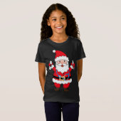 聴診器とSのクリスマスサンタクロースナース Tシャツ (正面フル)