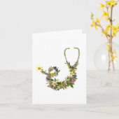 聴診器のグリーティングカード 看護師 LPN RN ホワイトコート カード (黄色い花)