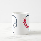 聴診器のハート形状 コーヒーマグカップ (中央)