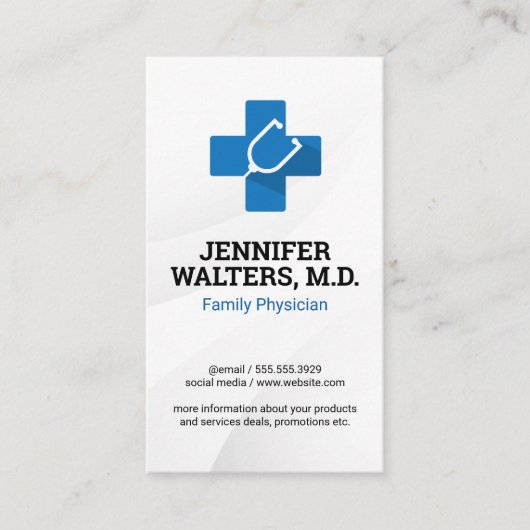 聴診器のロゴ | 医師 名刺 (正面)