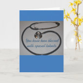 聴診器の医者の補助卒業カード カード (黄色い花)