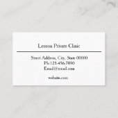 聴診器の小児科医の医者名刺 名刺 (裏面)