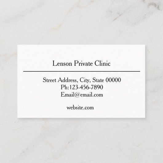 聴診器の小児科医の医者名刺 名刺 (裏面)