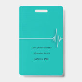 聴診器の心臓の心拍の医療写真ID バッジ (裏面)