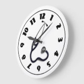 聴診器の時計 ラージ壁時計 (傾斜)