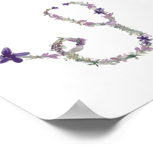 聴診器の水彩花ドクターナース ポスター (角)