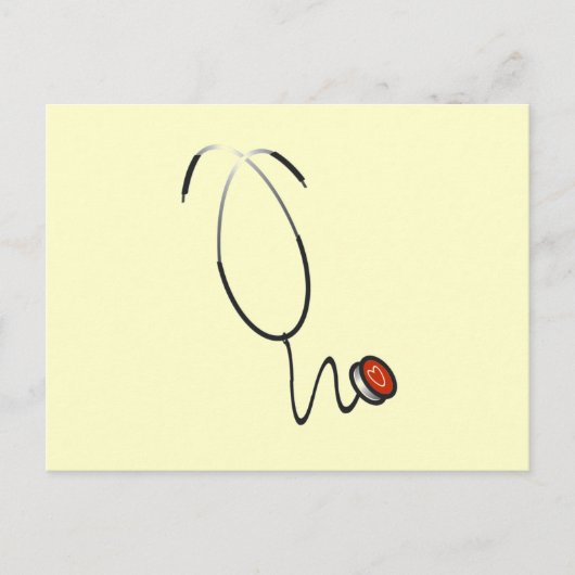 聴診器のTシャツおよびギフト ポストカード (正面)