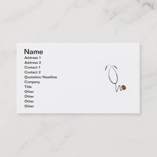 聴診器のTシャツおよびギフト 名刺 (正面)