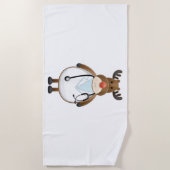 聴診器を備えた医療用スクラブトップトインデナナース ビーチタオル (正面)