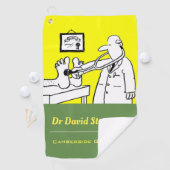 聴診器を持つ医師 – おもしろい Medical Cartoon ゴルフタオル (インサイチュ)