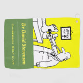 聴診器を持つ医師 – おもしろい Medical Cartoon ゴルフタオル (横)