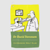 聴診器を持つ医師 – おもしろい Medical Cartoon ゴルフタオル (正面)