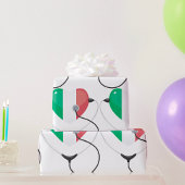 聴診器イタリアンのハート ラッピングペーパー