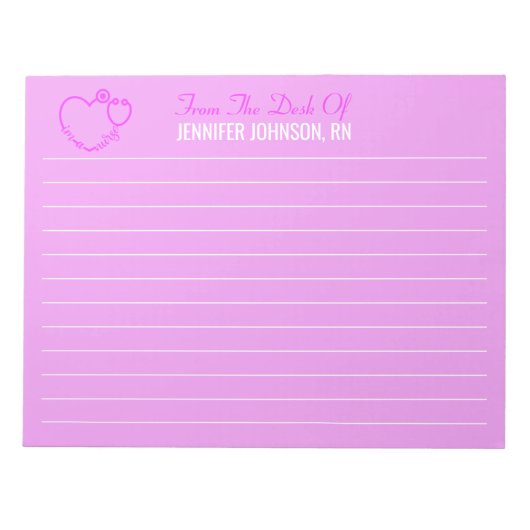 聴診器エレガント名のデスクからナース ノートパッド (正面)