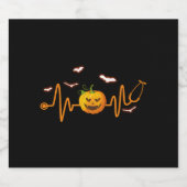 聴診器カボチャおもしろいナースハロウィンの衣装 スパークリングワインラベル (シングルラベル)