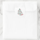 聴診器クリスマスツリーライトナーシングスクラブ スクエアシール (バッグ)