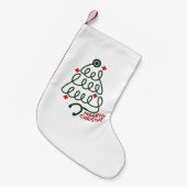 聴診器クリスマスツリーライトナーシングスクラブ スモールクリスマスストッキング (正面 (吊り時))