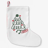 聴診器クリスマスツリーライトナーシングスクラブ スモールクリスマスストッキング (正面)