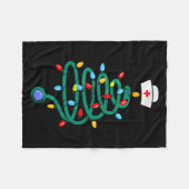 聴診器クリスマスツリー登録ドクターナース フリースブランケット (正面(横))