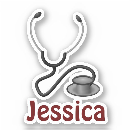 聴診器テンプレート、カスタマイズ可能 シール (正面)