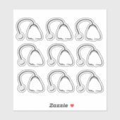 聴診器ドクターナース6" x 6"ビニールステッカー シール (シート)