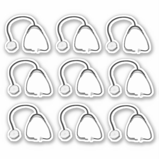 聴診器ドクターナース6" x 6"ビニールステッカー シール (正面)