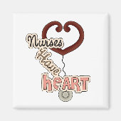 聴診器ナースはハートTシャツとGIftsを装備 マグネット (正面)