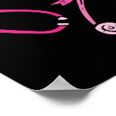 聴診器ナース医用乳がん認識度 ポスター (角)