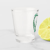 聴診器ハートグリーンおもしろいバレンタイン ショットグラス (左)