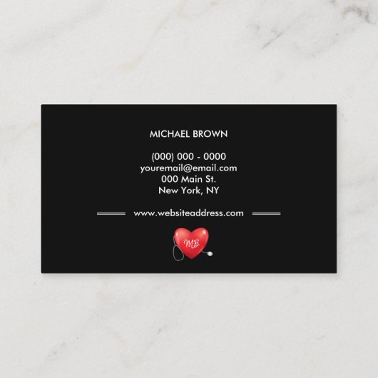 聴診器ハートナース医師健康管理 名刺 (裏面)