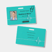 聴診器ハートビートメディカルフォトID バッジ (Front & Back)